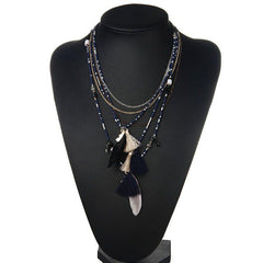 Multi-Color Feather Necklaces