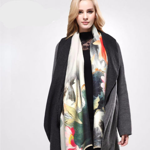 Winter Floral Scarf